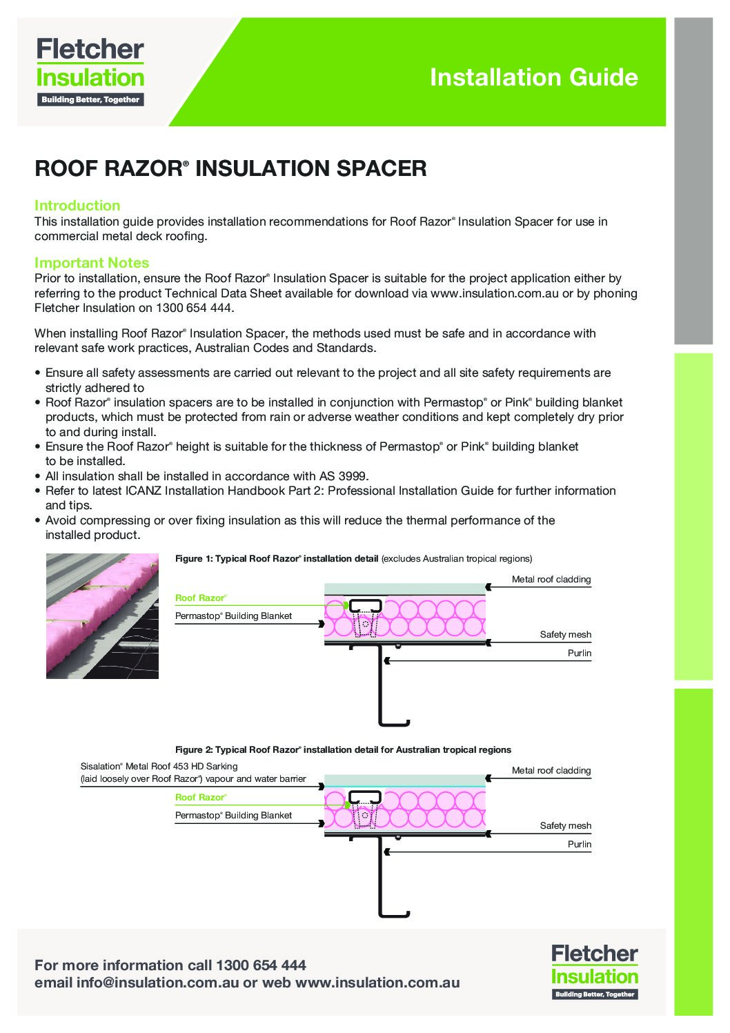 Installation Guidelines – Roof Razor® Insulation Spacer