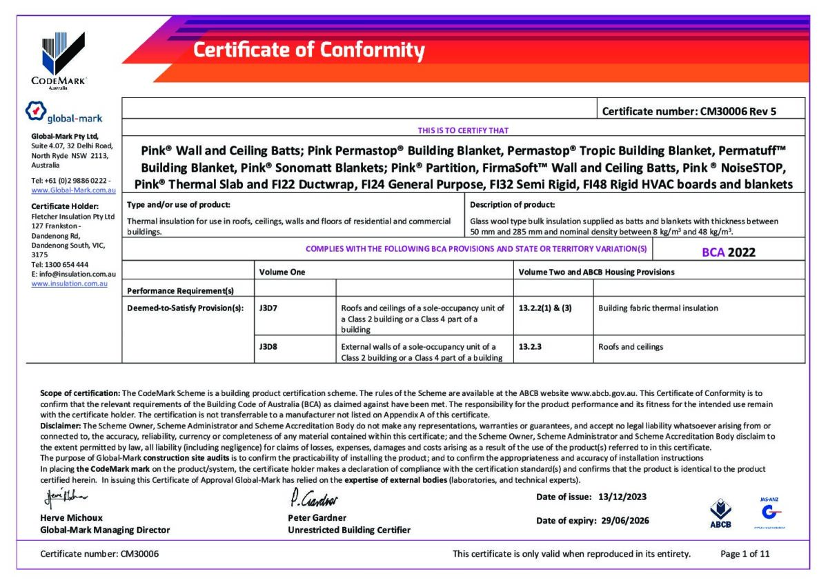 CodeMark® Certificate of Conformity 30006