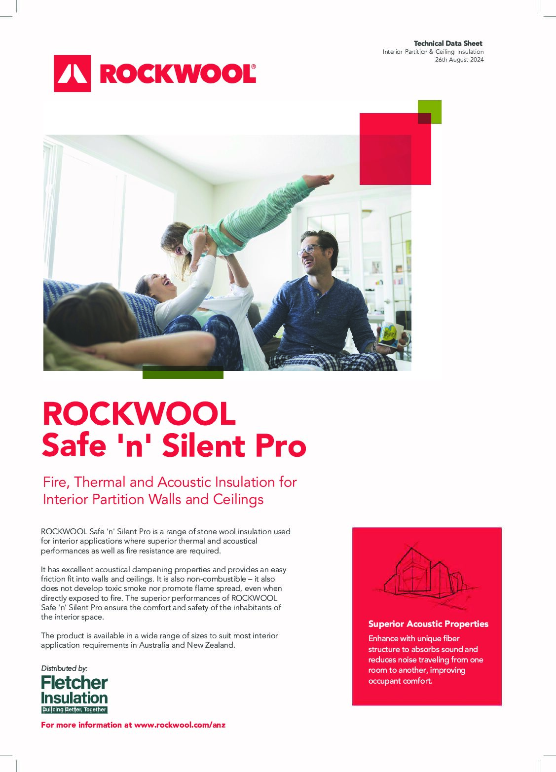 Technical Data Sheet – Rockwool® Safe ‘n’ Silent® Pro