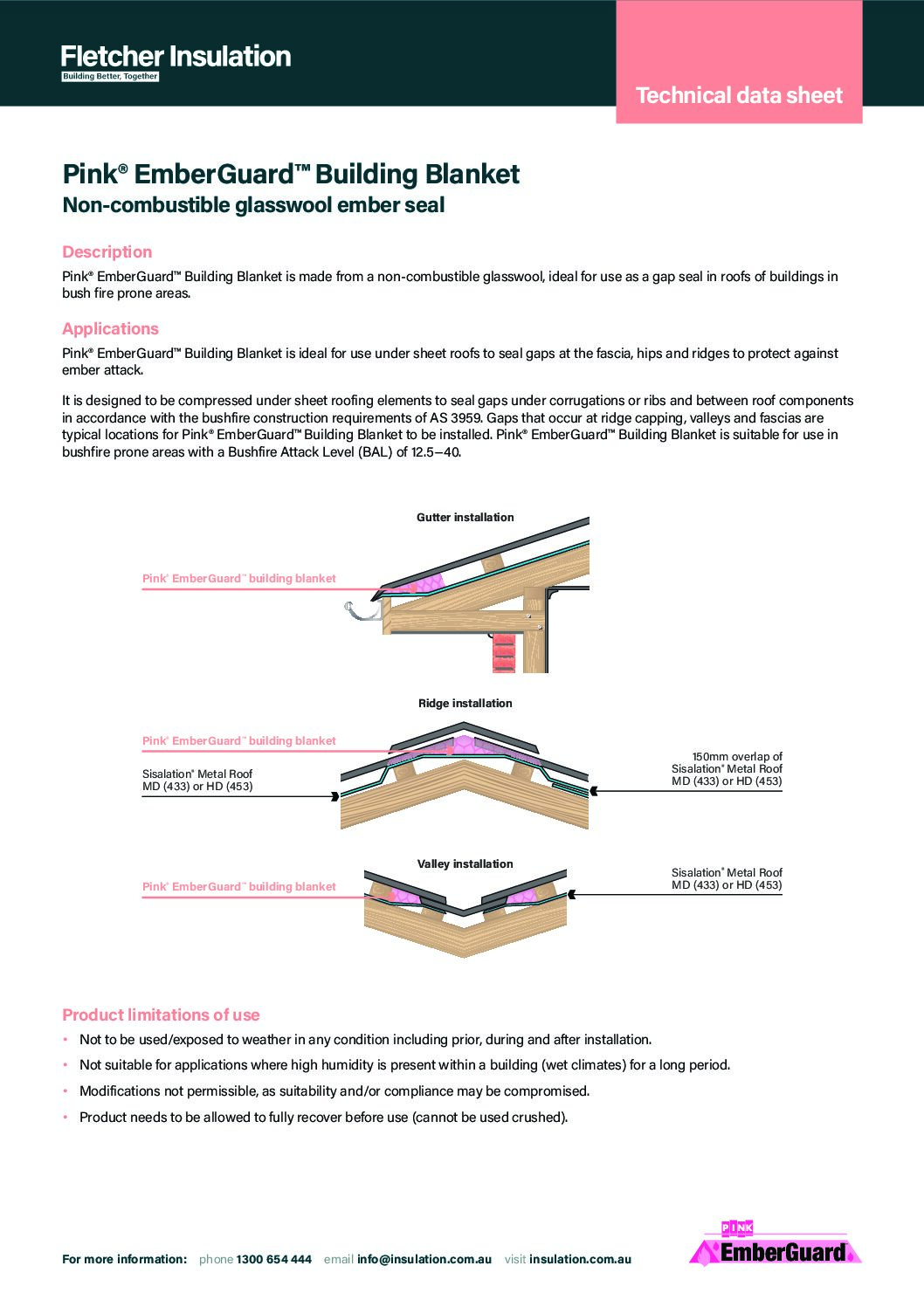 Pink® Emberguard™ Building Blanket Technical Data Sheet