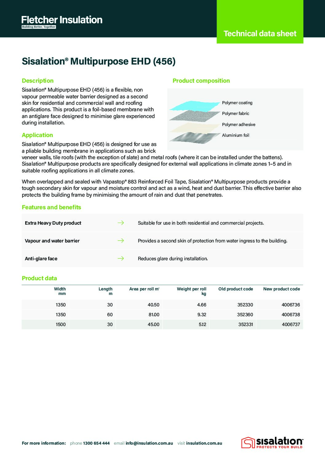 Sisalation® Multipurpose EHD (456) Technical Data Sheet