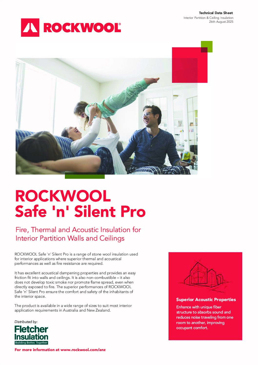 Technical Data Sheet – Rockwool® Safe ‘n’ Silent® Pro